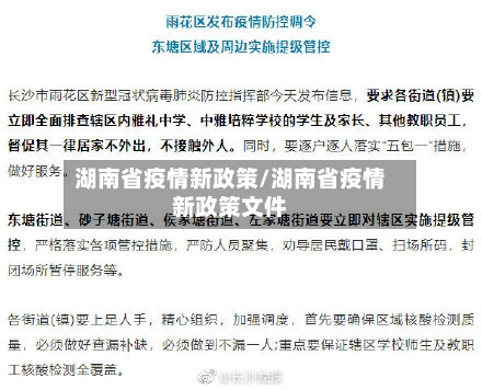 湖南省疫情新政策/湖南省疫情新政策文件-第2张图片