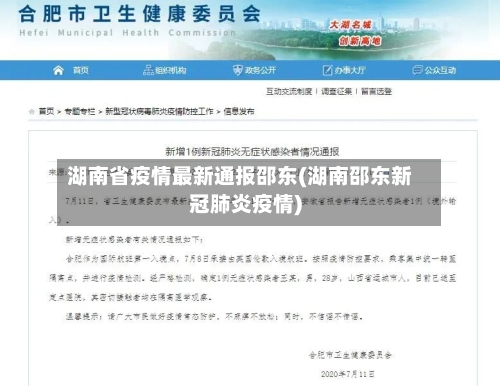 湖南省疫情最新通报邵东(湖南邵东新冠肺炎疫情)-第2张图片