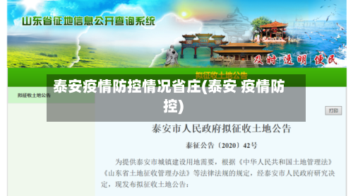 泰安疫情防控情况省庄(泰安 疫情防控)-第2张图片