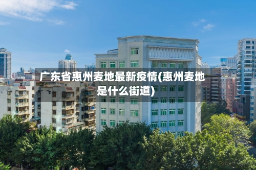 广东省惠州麦地最新疫情(惠州麦地是什么街道)-第1张图片