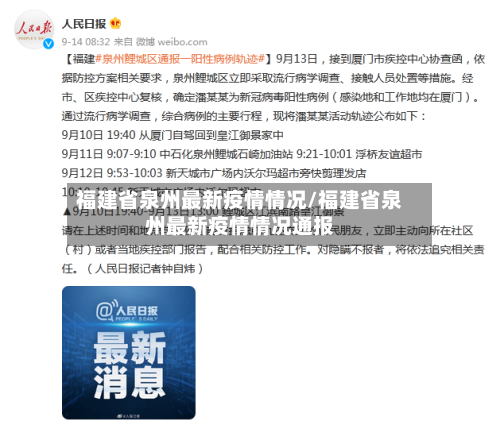 福建省泉州最新疫情情况/福建省泉州最新疫情情况通报-第1张图片
