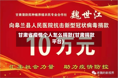 甘肃省疫情个人怎么捐款(甘肃捐款平台)-第1张图片