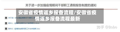 安徽省疫情返乡报备流程/安徽省疫情返乡报备流程最新-第1张图片