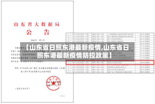 【山东省日照东港最新疫情,山东省日照东港最新疫情防控政策】-第1张图片