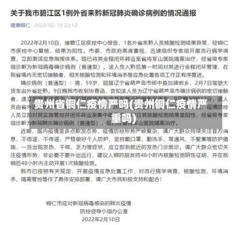 贵州省铜仁疫情严吗(贵州铜仁疫情严重吗)-第2张图片