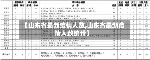 【山东省最新疫情人数,山东省最新疫情人数统计】-第1张图片