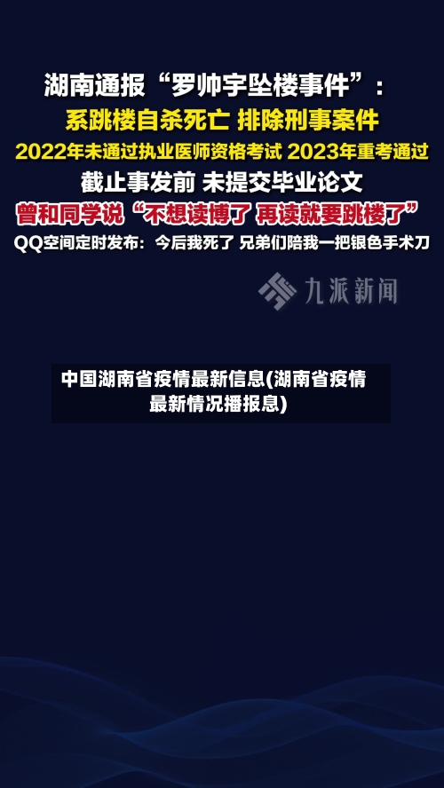 中国湖南省疫情最新信息(湖南省疫情最新情况播报息)-第2张图片