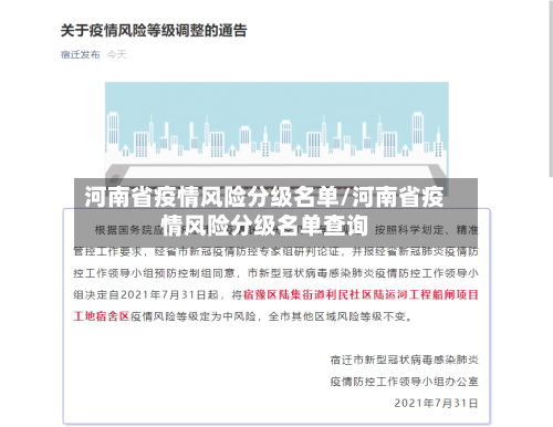 河南省疫情风险分级名单/河南省疫情风险分级名单查询-第1张图片